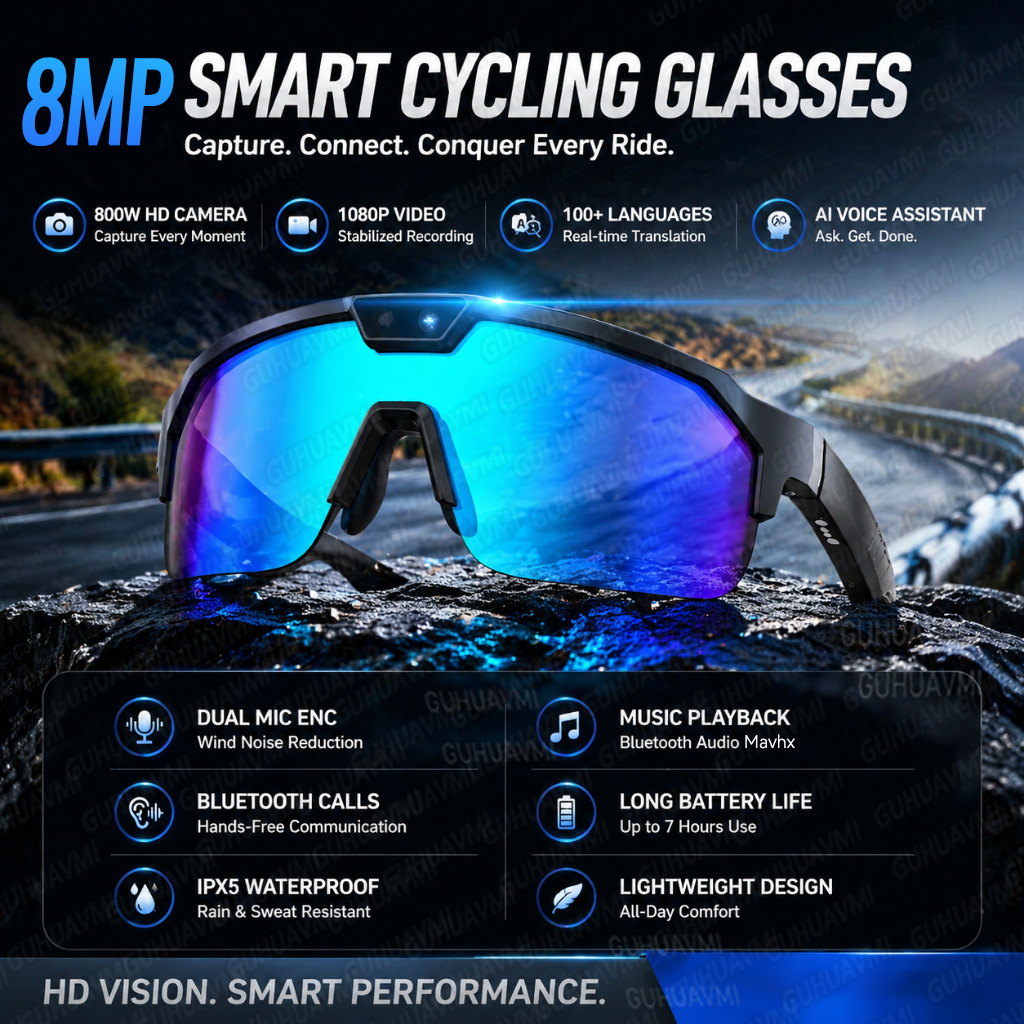 Audio Music To Video - New POV Sports Cycling Smart Glasses