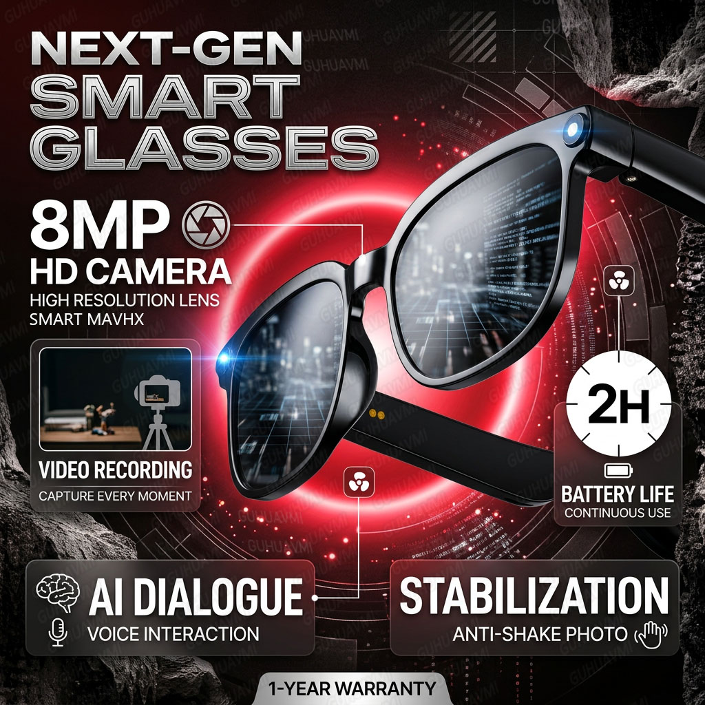Wireless Smart Camera Glasses  - Audio Music To Video avaliação e preço