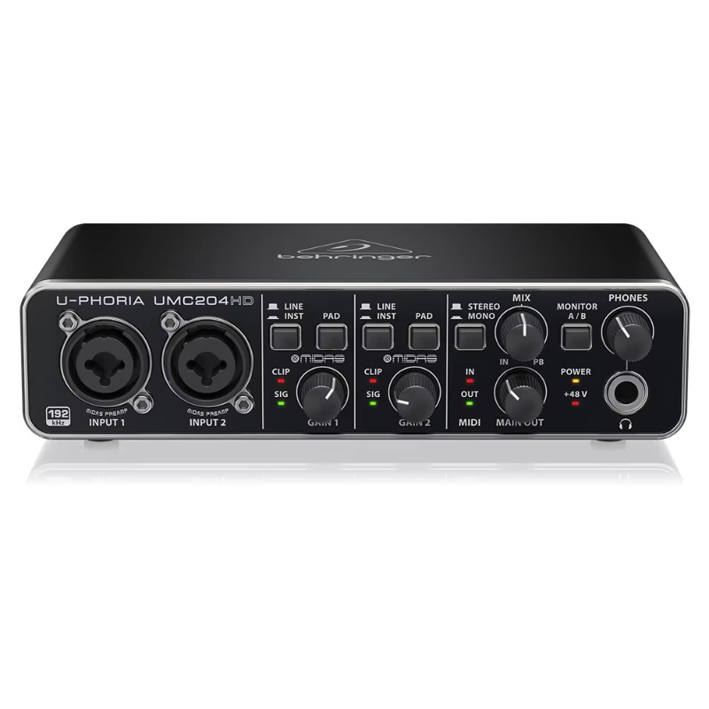 Behringer UMC204HD 2-in/4-out  - Audio Music Interface avaliação e preço