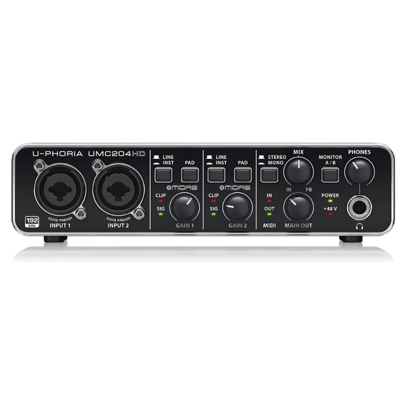 Behringer UMC204HD 2-in/4-out  - Audio Music Interface avaliação e preço