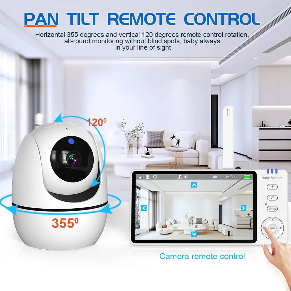 5 Inch Video Baby Monitor With - Zoom Audio Music avaliação e preço