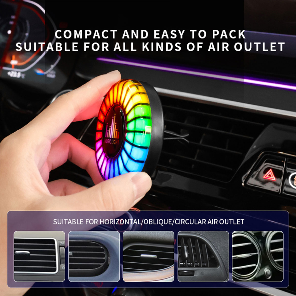 Car Music Rhythm Lamp Car Air  - Audio Music Light avaliação e preço