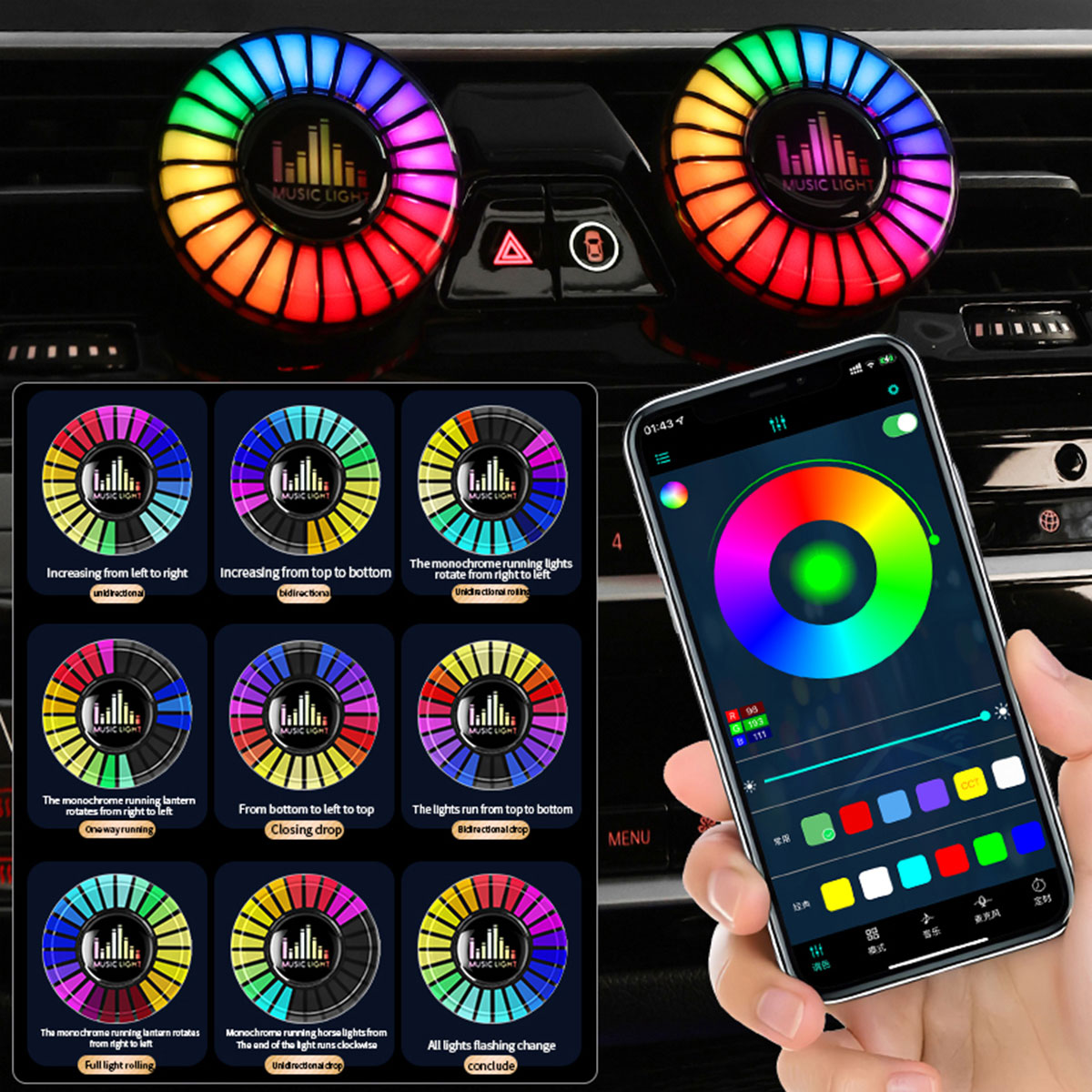 Car Music Rhythm Lamp Car Air  - Audio Music Light avaliação e preço