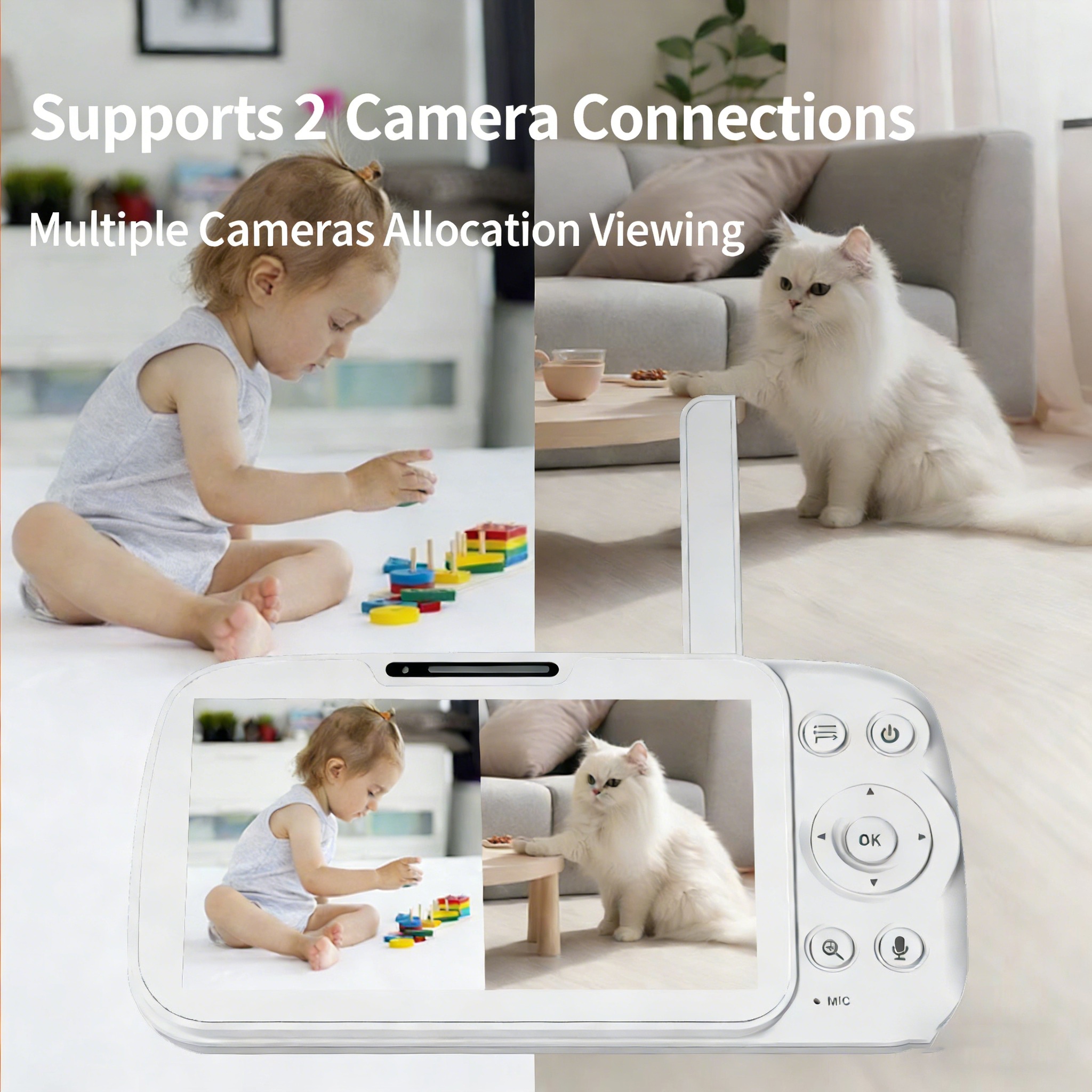 5 Inch HD Screen Baby Monitor  - Zoom Audio Music avaliação e preço