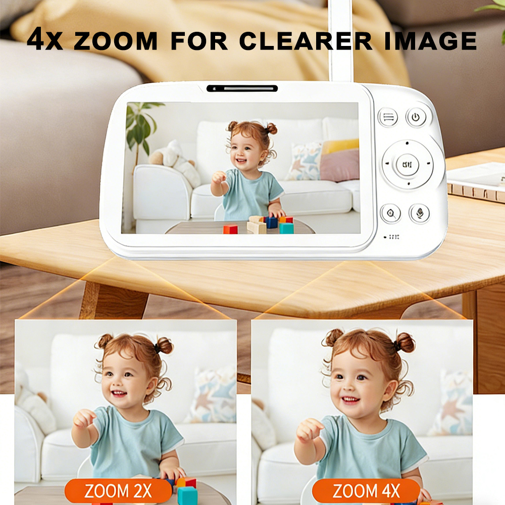 5 Inch HD Screen Baby Monitor  - Zoom Audio Music avaliação e preço
