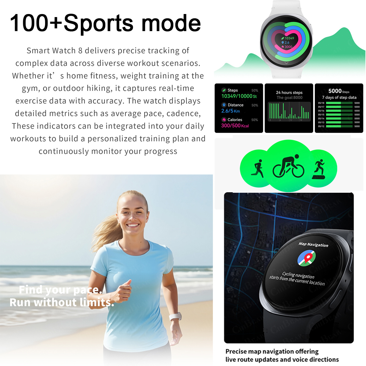 2026 New Watches 8 Mini GPS Tr - Audio Music Light avaliação e preço