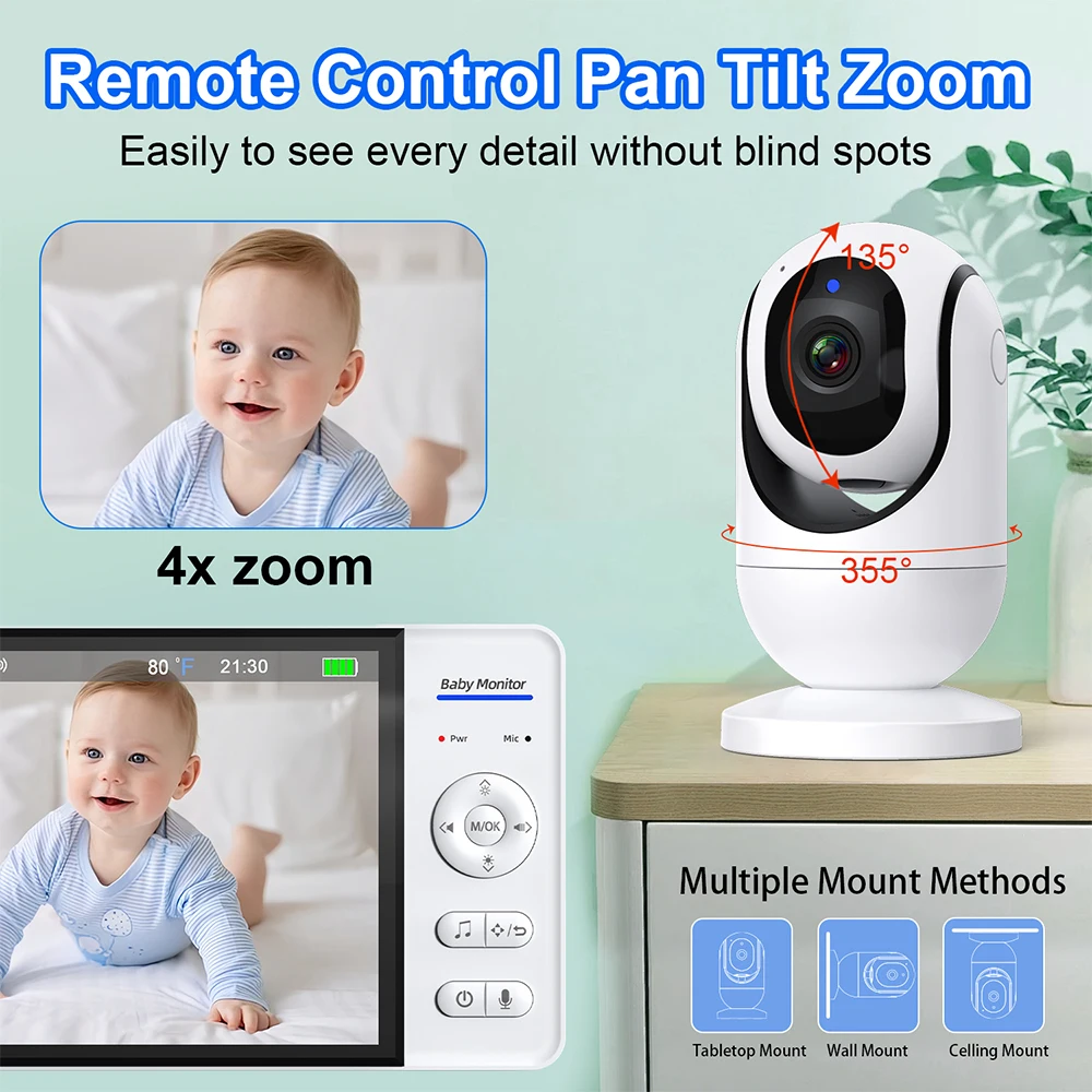 7.0'' Video Baby Monitor 720P  - Audio Music To Video avaliação e preço