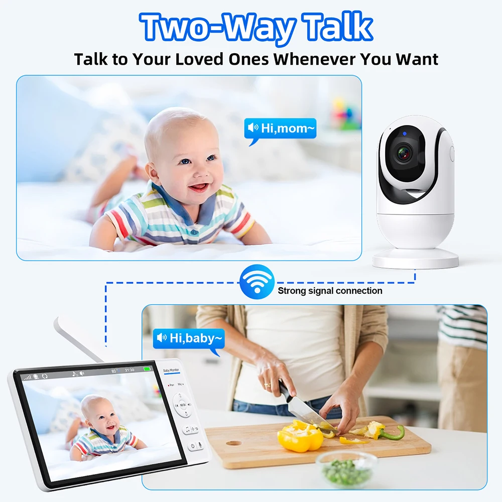 7.0'' Video Baby Monitor 720P  - Audio Music To Video avaliação e preço