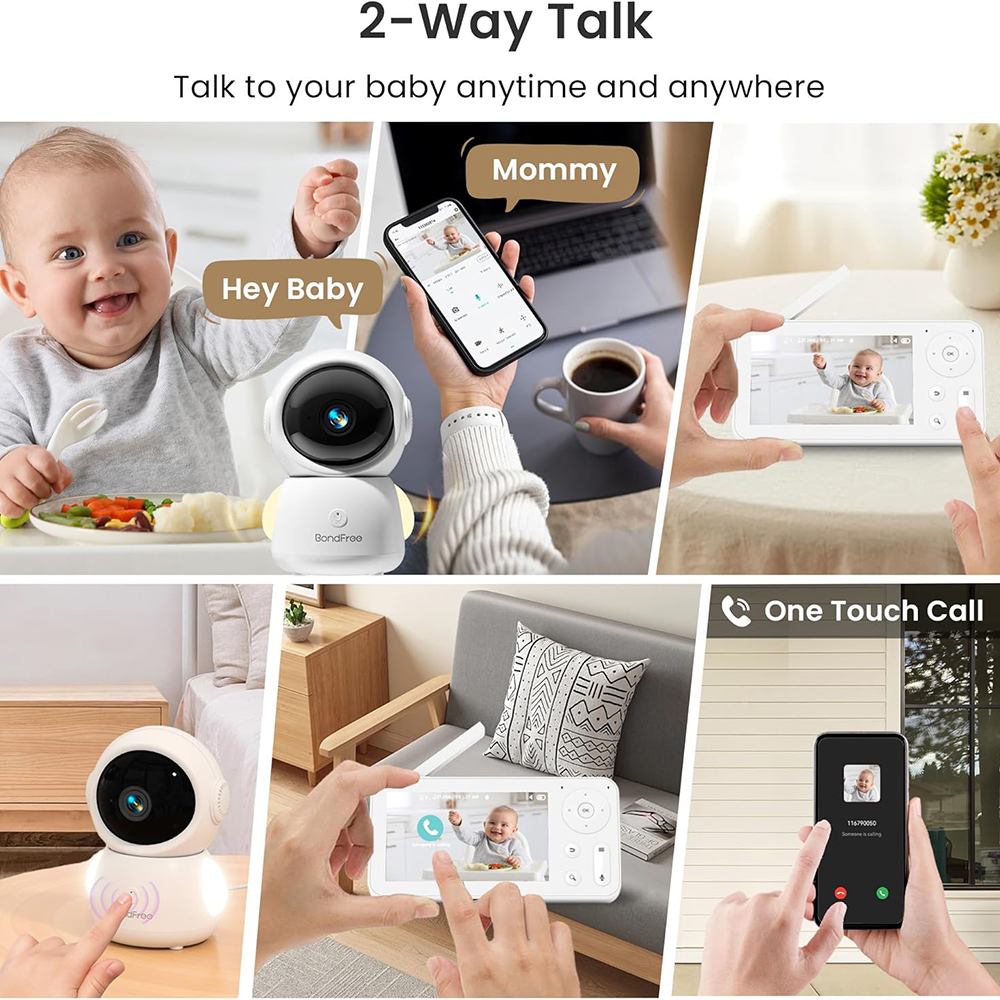2K Baby Monitor with 2 Cameras - Audio Music Google avaliação e preço
