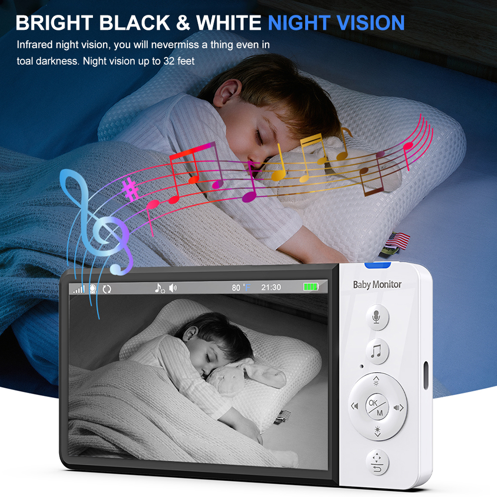 5'' Baby Monitor Two Way Audio - Zoom Audio Music avaliação e preço