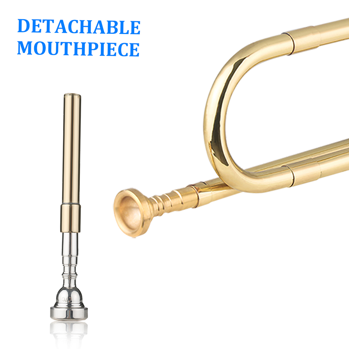 Brass C Bugle Call Gold-Plated - Trombone Mouthpiece avaliação e preço