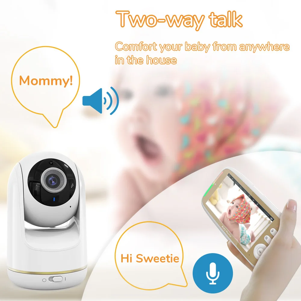 5 Inch Indoor Baby Monitor wit - Zoom Audio Music avaliação e preço