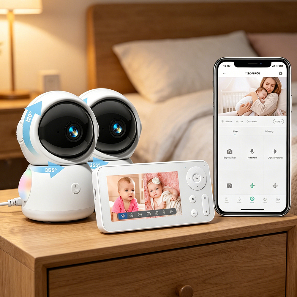 2K WiFi Baby Monitor with Scre - Audio Music Google avaliação e preço