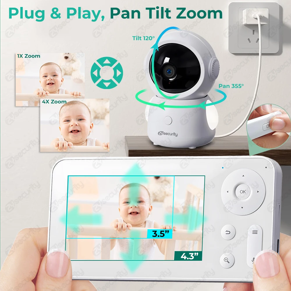 2K WiFi Baby Monitor with Scre - Audio Music Google avaliação e preço