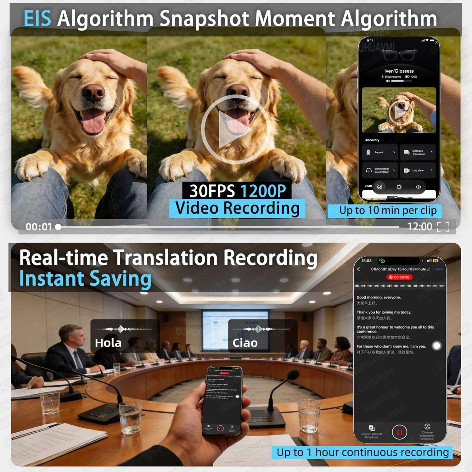 New Smart AI Glasses with 800W - Audio Music To Video avaliação e preço