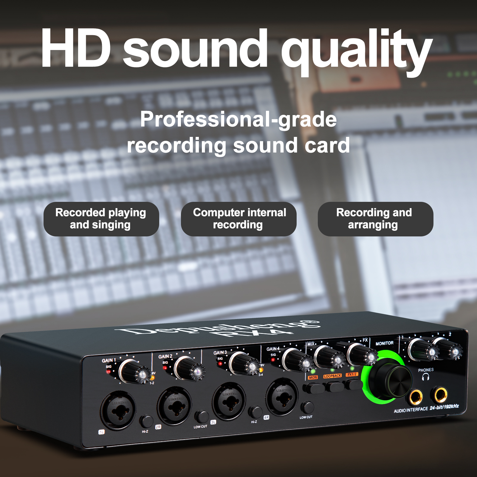 Newest 4 Channel Audio Sound C - Audio Music Interface avaliação e preço