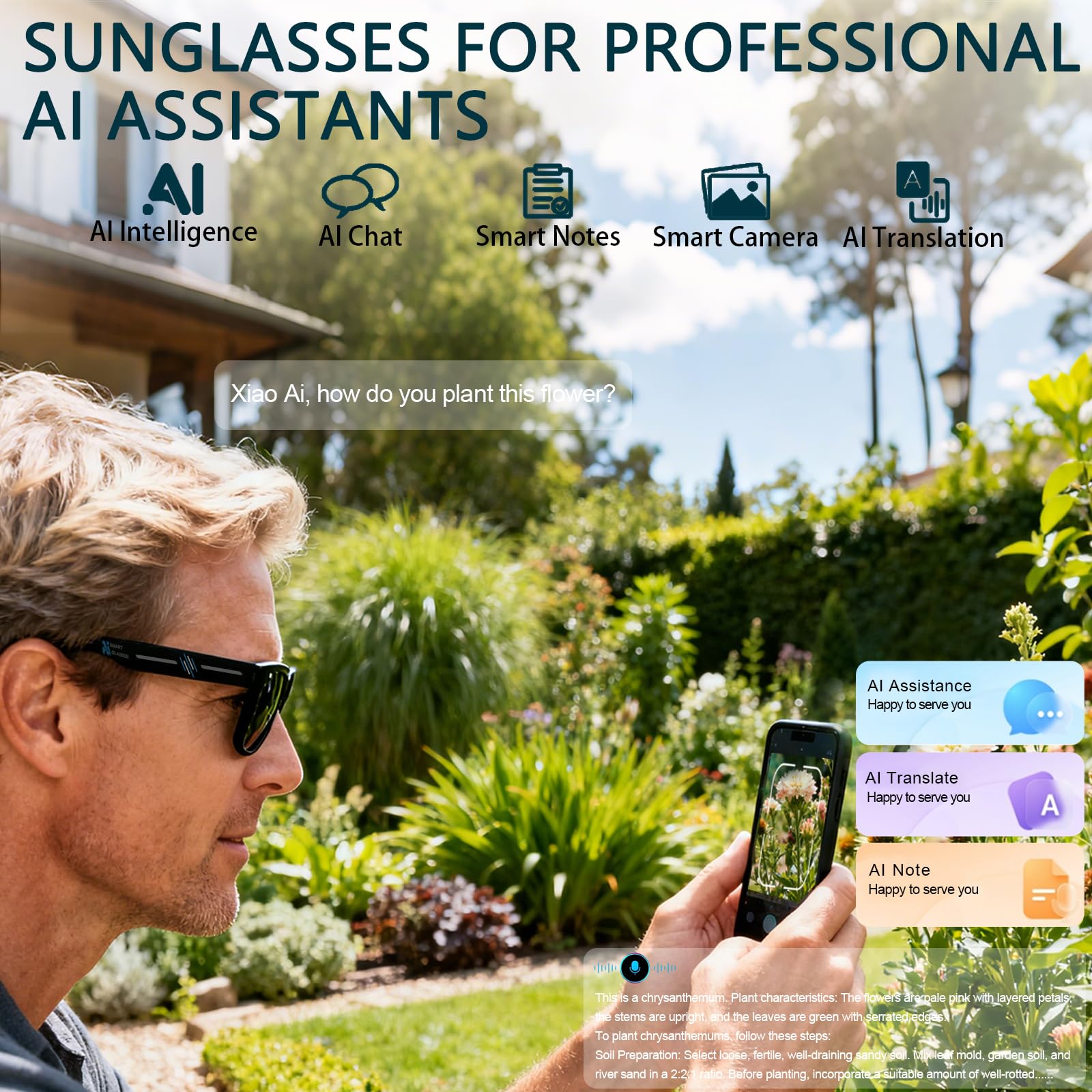 Black Smart Ai Glasses for Men - Audio Music To Video avaliação e preço
