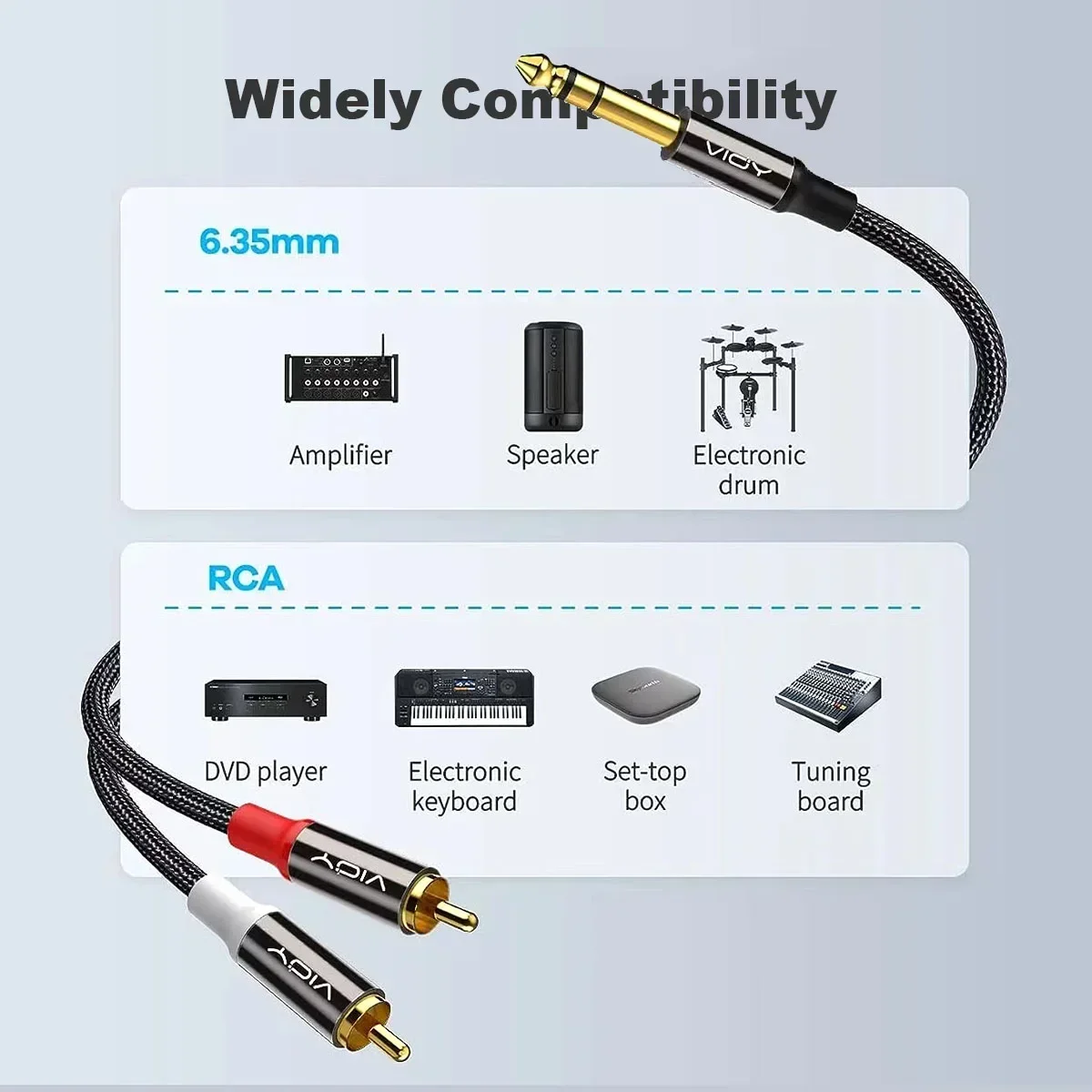 6.35mm To 2RCA Cable 1/4Inch M - Audio Music Interface avaliação e preço