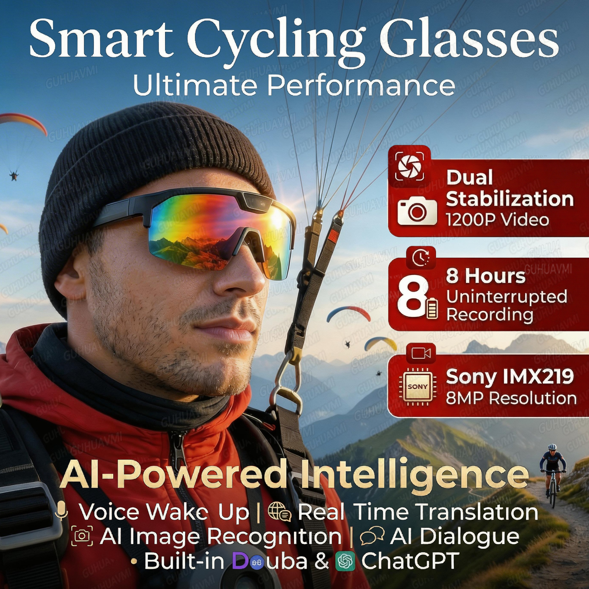 2026 New AI Smart Sports Glass - Audio Music To Video avaliação e preço