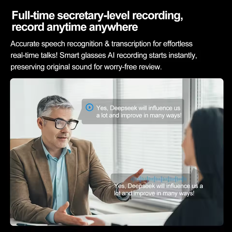 2026 New AI Smart Glasses with - Audio Music To Video avaliação e preço