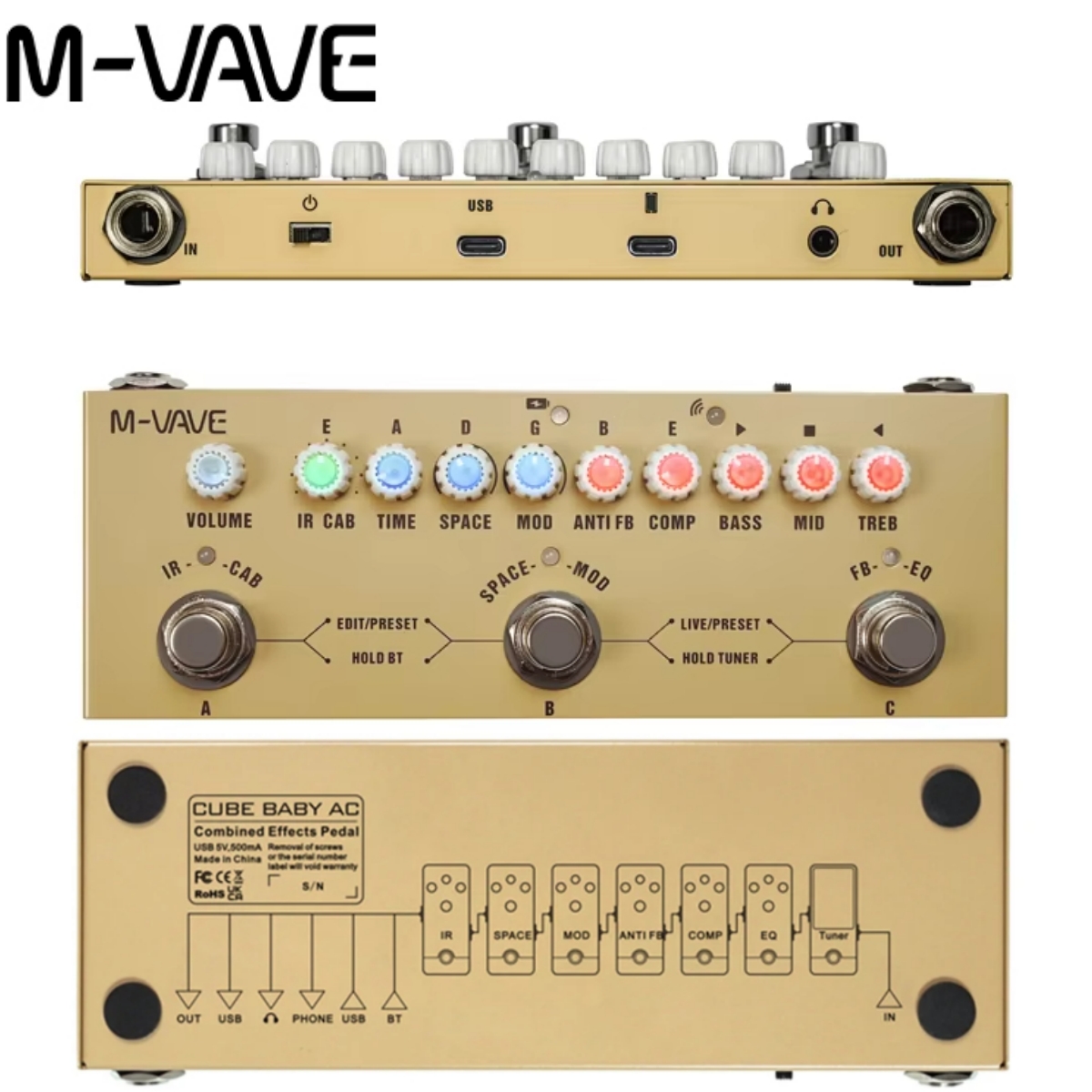 M-VAVE Cube Baby AC Pro Acoust - Audio Music Interface avaliação e preço