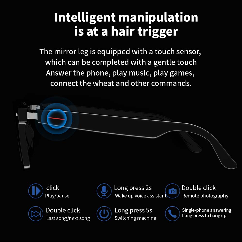 SENBONO E13 Smart Glasses:Blue - Audio Music Light avaliação e preço